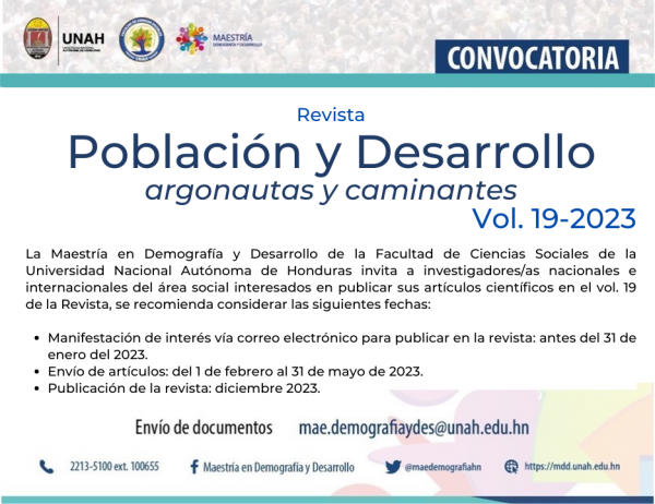Convocatoria vol. 19 Revista PDAC